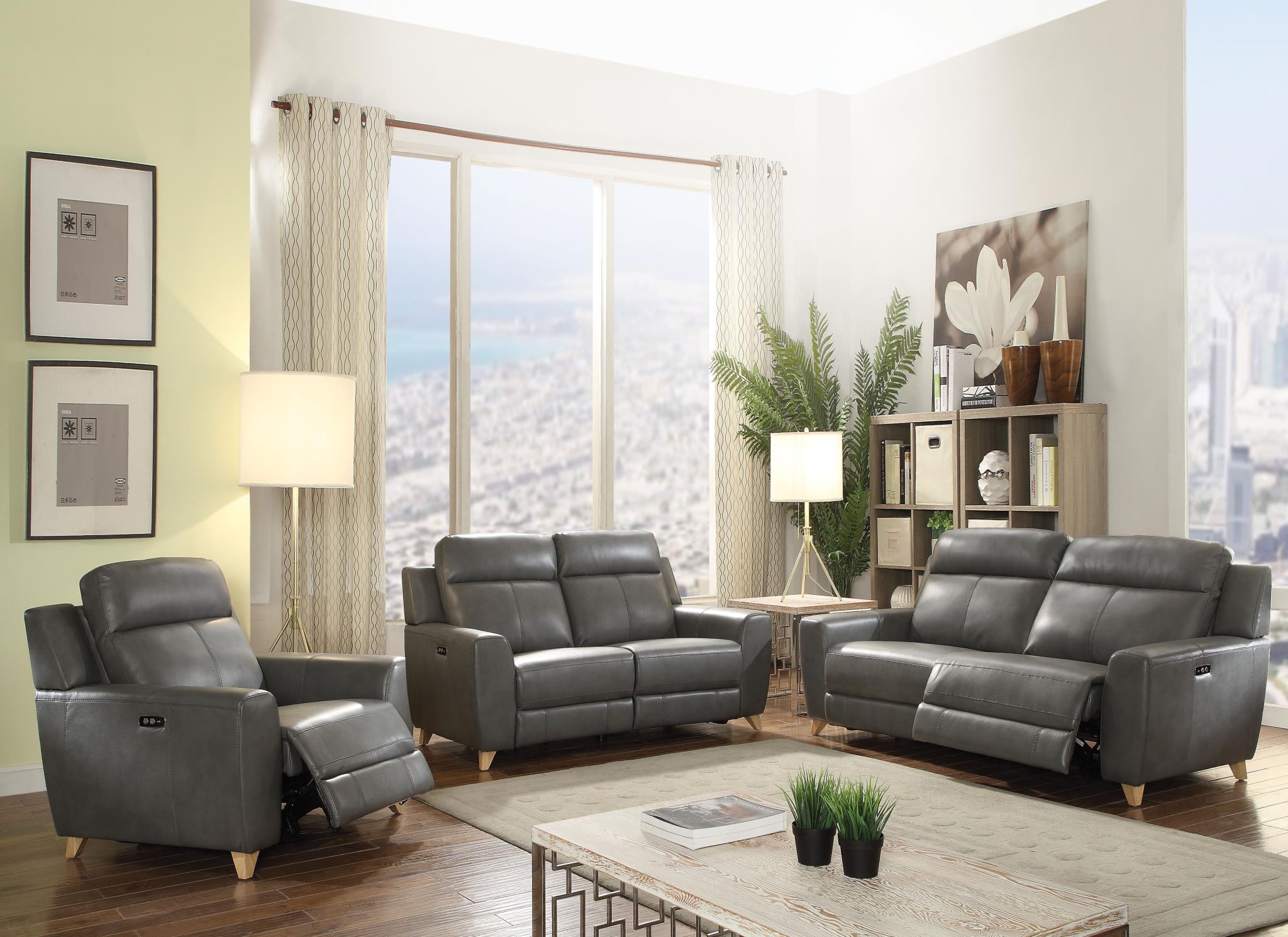 Cayden Gray Leatheraire Power Motion Reclining Sofa